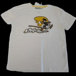 Speedy Gonzalez Cartoon Embroider Tshirt Tee Cream Size Medium